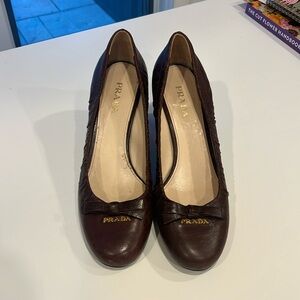 Prada Women’s Brown Leather Ballet Flats